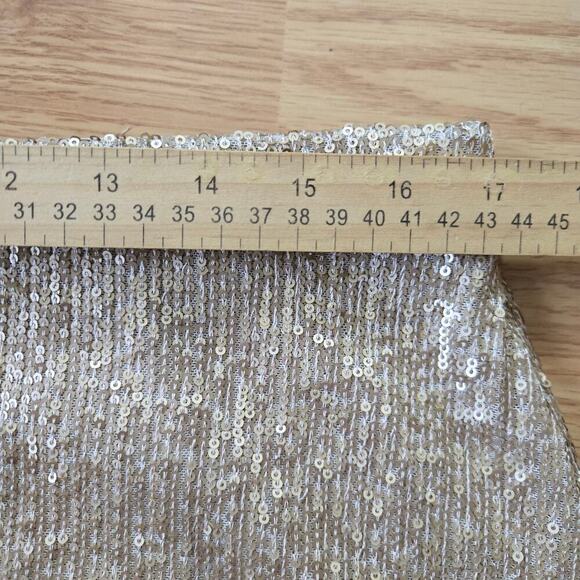 DR2 Women's Champagne Sequin Midi Skirt Medium Glam High Waist Stretch Pencil - Picture 10 of 11